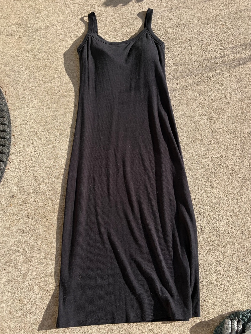 Abercrombie and Fitch black bra free essential 90s rib dress maxi dress stretchy